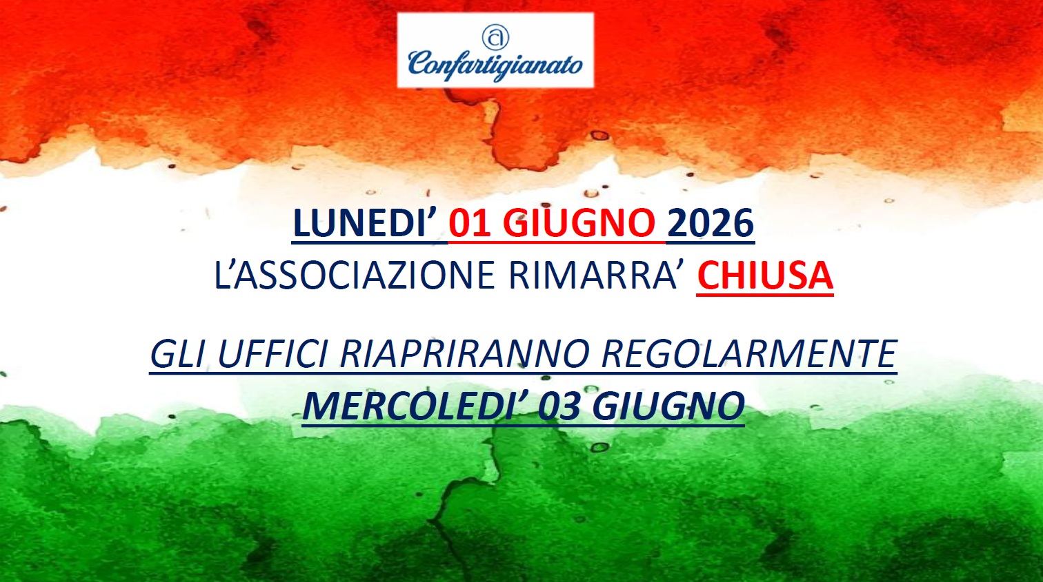 CHIUSURA 1 GIUGNO